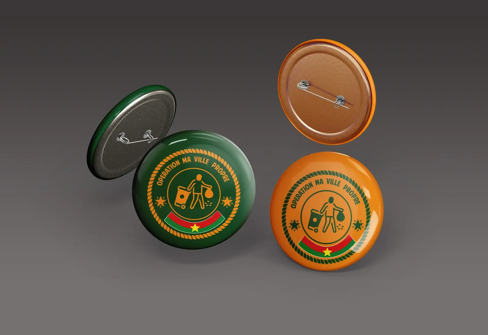 Badges à épingle, deux coloris — Opération Ma Ville Propre