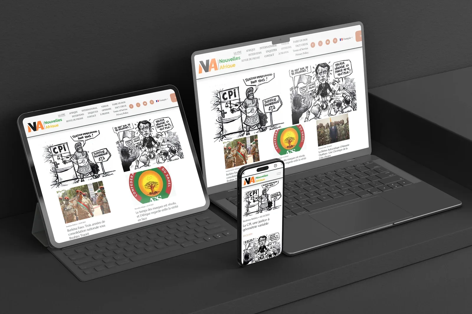 Le site d'information sur ordinateur, tablette et téléphone — Nouvelles Afrique