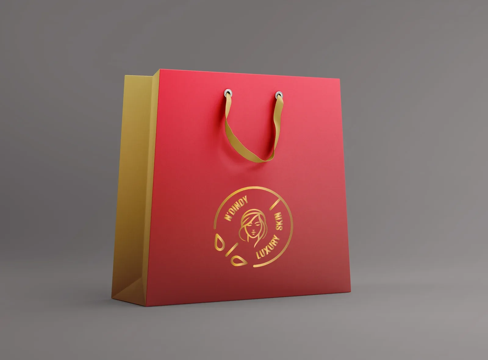 Sac boutique, marquage or — N'Dindy Luxury Skin